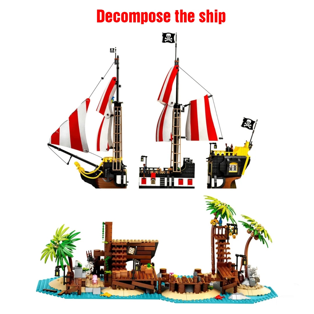 2545 PCS Pirate Barracuda Bay Blocks Girl Friends City Idea Ship Boat In A Bottle Bricks 2 - LEPIN Germany