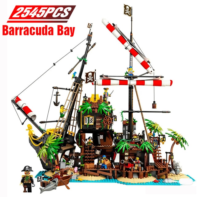 2545 PCS Pirate Barracuda Bay Blocks Girl Friends City Idea Ship Boat In A Bottle - LEPIN Germany