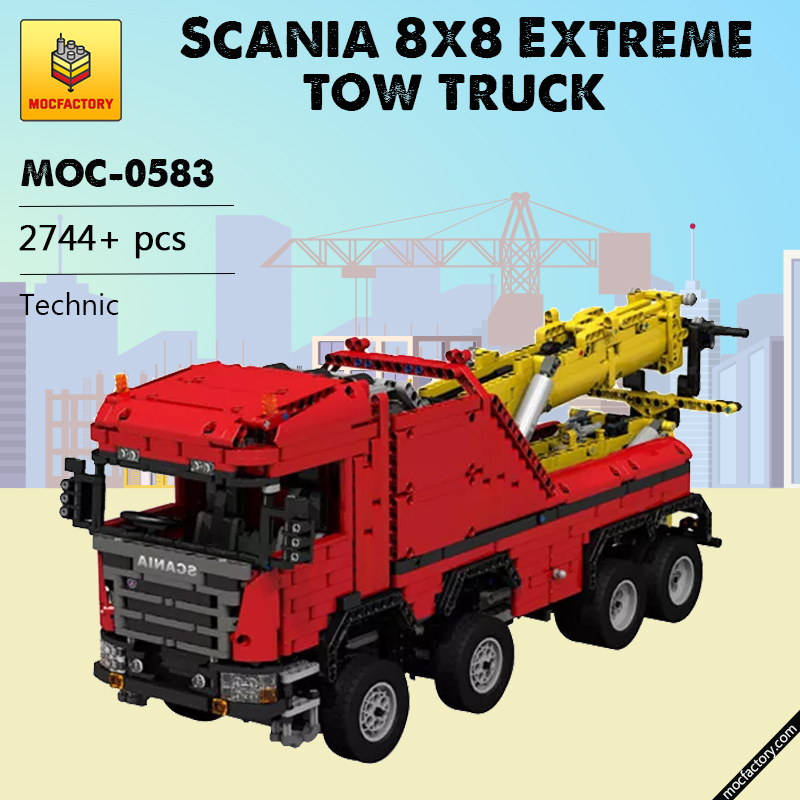 MOC 0583 Scania 8x8 Extreme Tow Truck Technic by JaapTechnic MOC FACTORY - LEPIN Germany