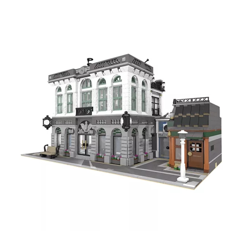 MOC 10811 Brick Bank with Coffee Shop Modular Buildings by dagupa MOC FACTORY 3 - LEPIN Germany
