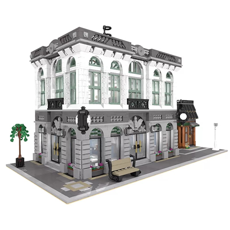 MOC 10811 Brick Bank with Coffee Shop Modular Buildings by dagupa MOC FACTORY 4 - LEPIN Germany