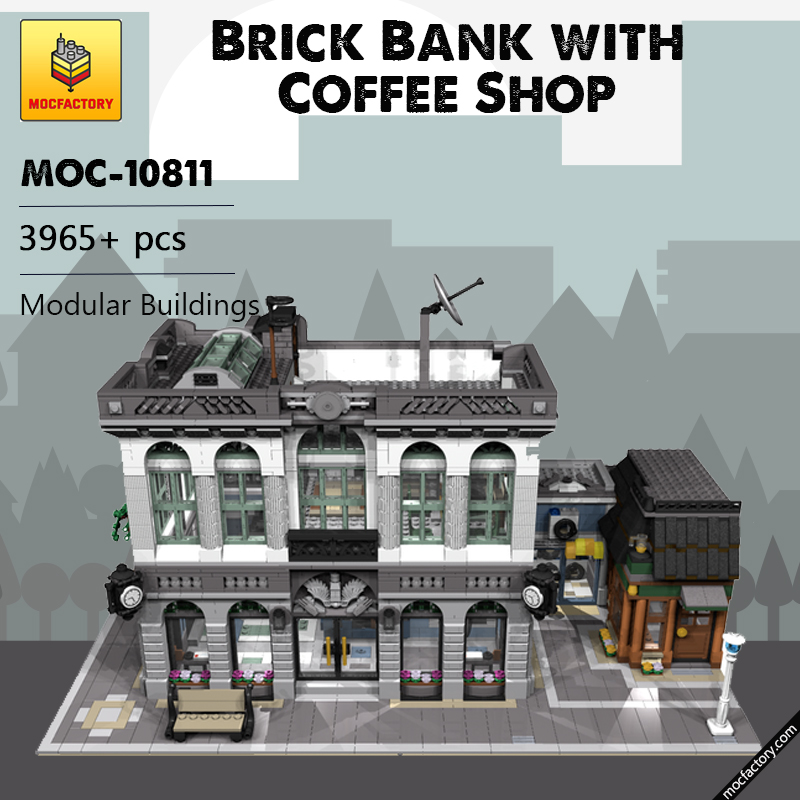 MOC 10811 Brick Bank with Coffee Shop Modular Buildings by dagupa MOC FACTORY - LEPIN Germany