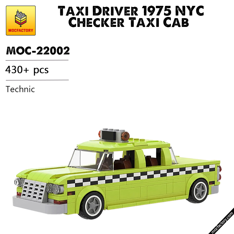 MOC 22002 Taxi Driver 1975 NYC Checker Taxi Cab Technic by mkibs MOC FACTORY - LEPIN Germany
