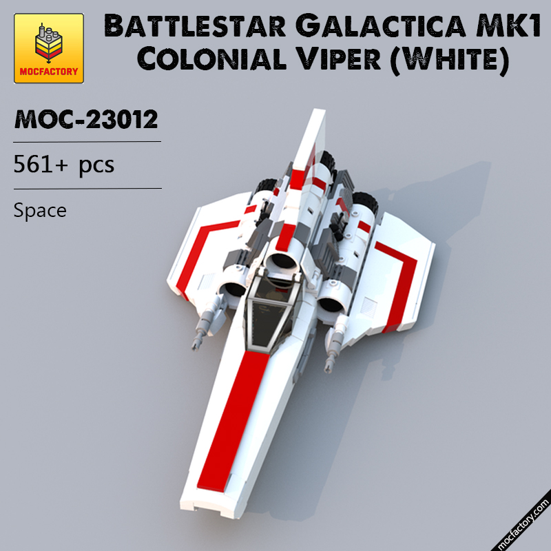 MOC 23012 Battlestar Galactica MK1 Colonial Viper White Space by apenello MOC FACTORY - LEPIN Germany
