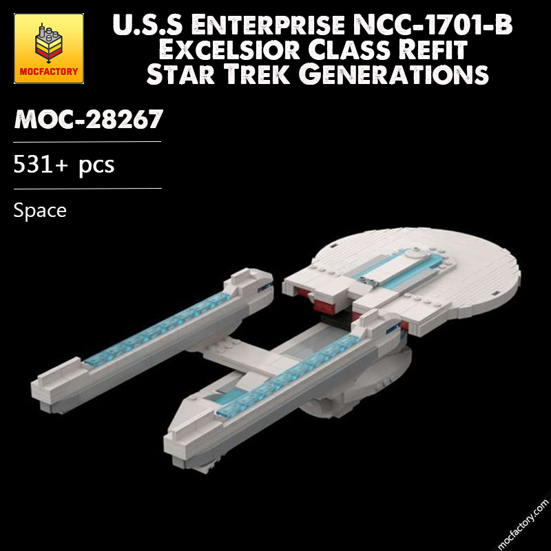 MOC 28267 U.S.S Enterprise NCC 1701 B Excelsior Class Refit Star Trek Generations Space by StarTrekDesigns MOC FACTORY - LEPIN Germany