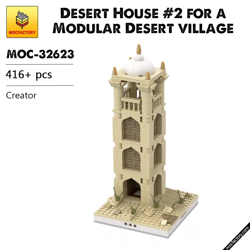 MOC 32623 Desert Tower 2 for a Modular Desert village Creator by gabizon MOC FACTORY - LEPIN Germany