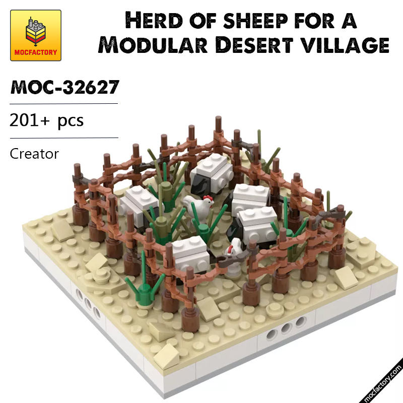 MOC 32627 Herd of sheep for a Modular Desert village Creator by gabizon MOC FACTORY - LEPIN Germany