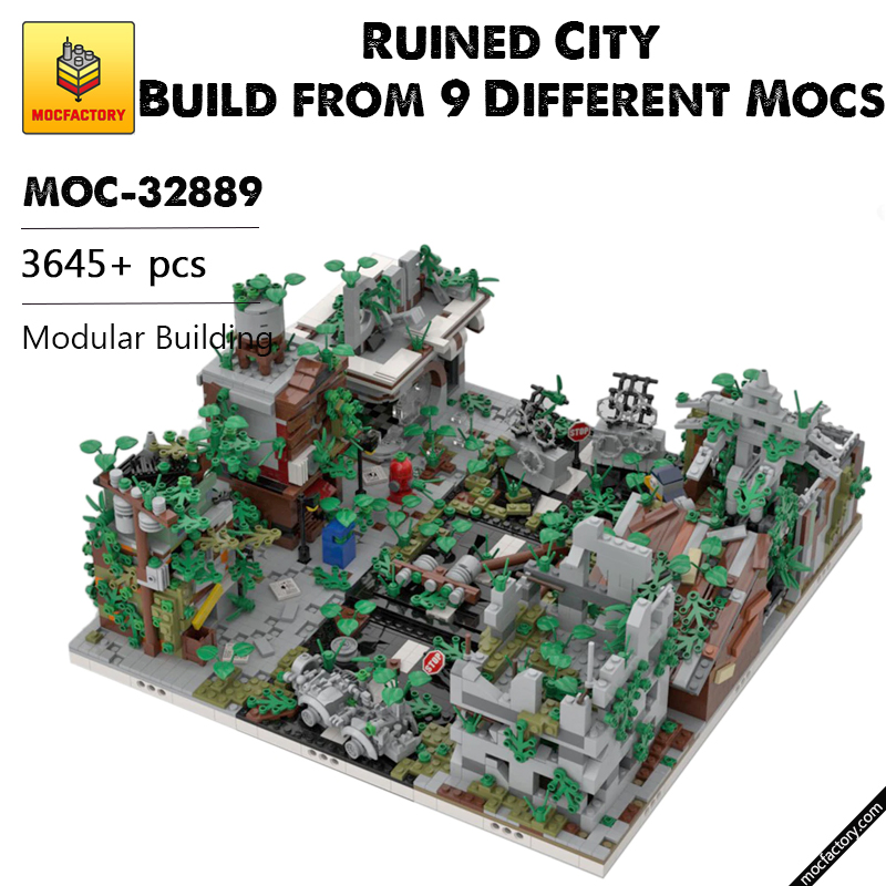 MOC 32889 Ruined City Build from 9 Different Mocs Modular Building by gabizon MOC FACTORY - LEPIN Germany