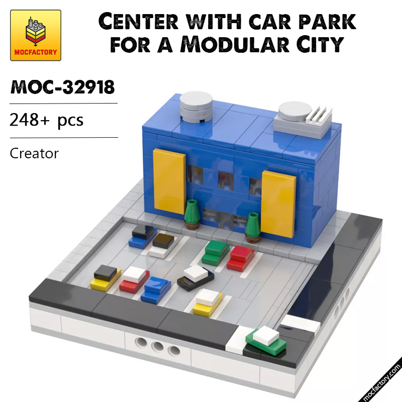 MOC 32918 Center with car park for a Modular City Creator by gabizon MOC FACTORY - LEPIN Germany
