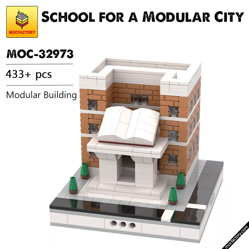 MOC 32973 School for a Modular City Modular Building by gabizon MOC FACTORY - LEPIN Germany