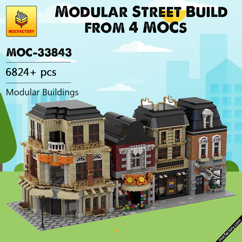MOC 33843 Modular Street Build from 4 MOCs Modular Buildings by gabizon MOCFACTORY - LEPIN Germany