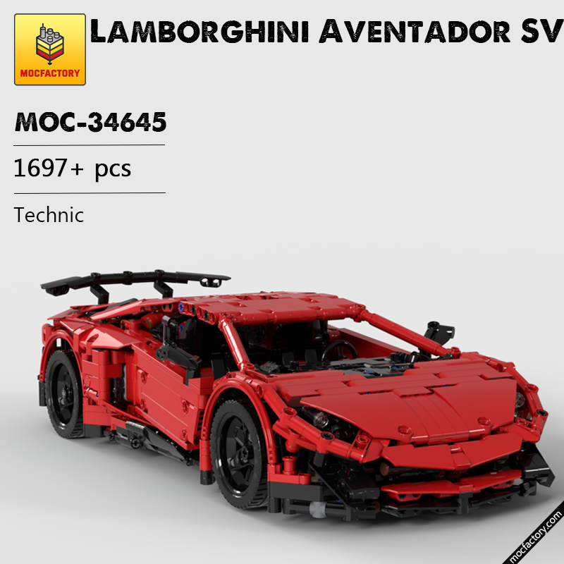 MOC 34645 Lamborghini Aventador SV Technic by Lego Bee MOC FACTORY - LEPIN Germany