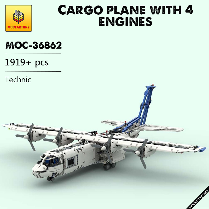 MOC 36862 Cargo plane with 4 engines Technic by zz0025 MOC FACTORY - LEPIN Germany