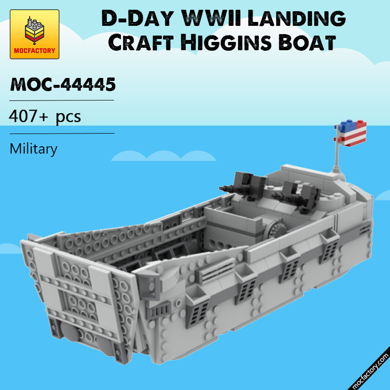 MOC 44445 D Day WWII Landing Craft Higgins Boat Military by ZeRadman MOC FACTORY - LEPIN Germany