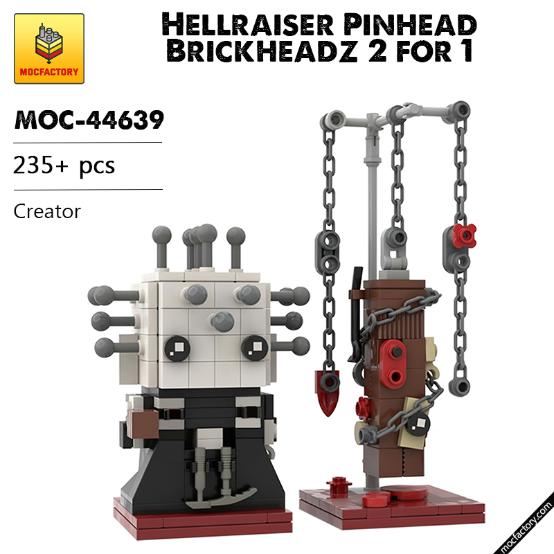 MOC 44639 Hellraiser Pinhead Brickheadz 2 for 1 Creator by Brickdroid MOC FACTORY - LEPIN Germany