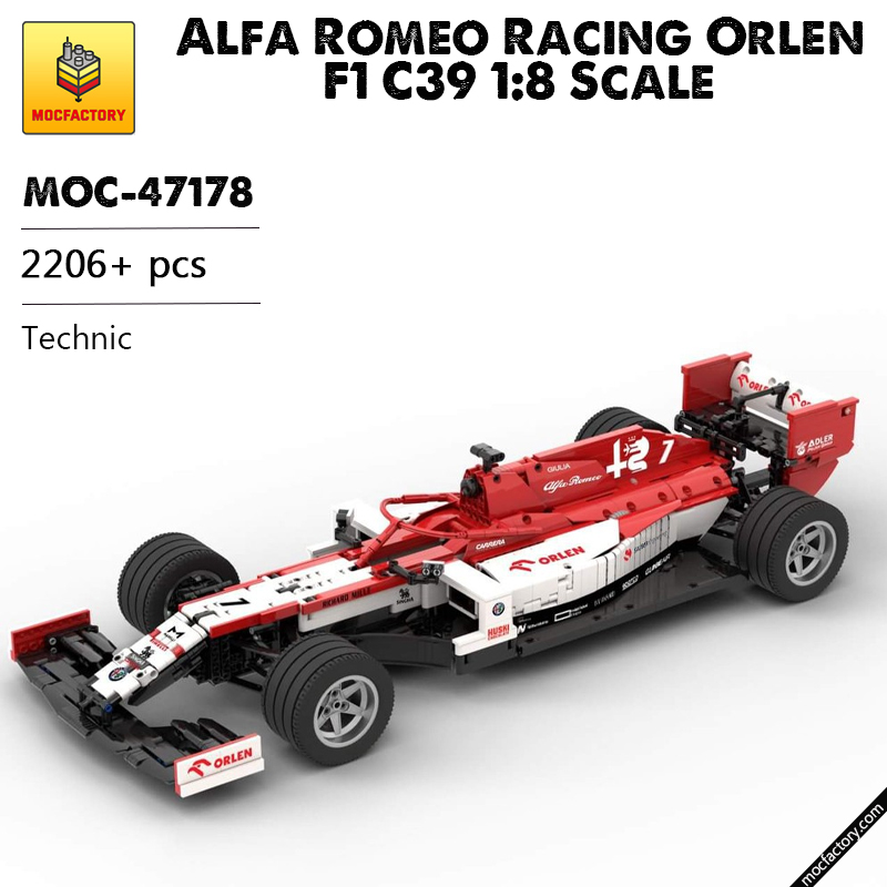 MOC 47178 Alfa Romeo Racing Orlen F1 C39 18 Scale Technic by Lukas2020 MOC FACTORY - LEPIN Germany