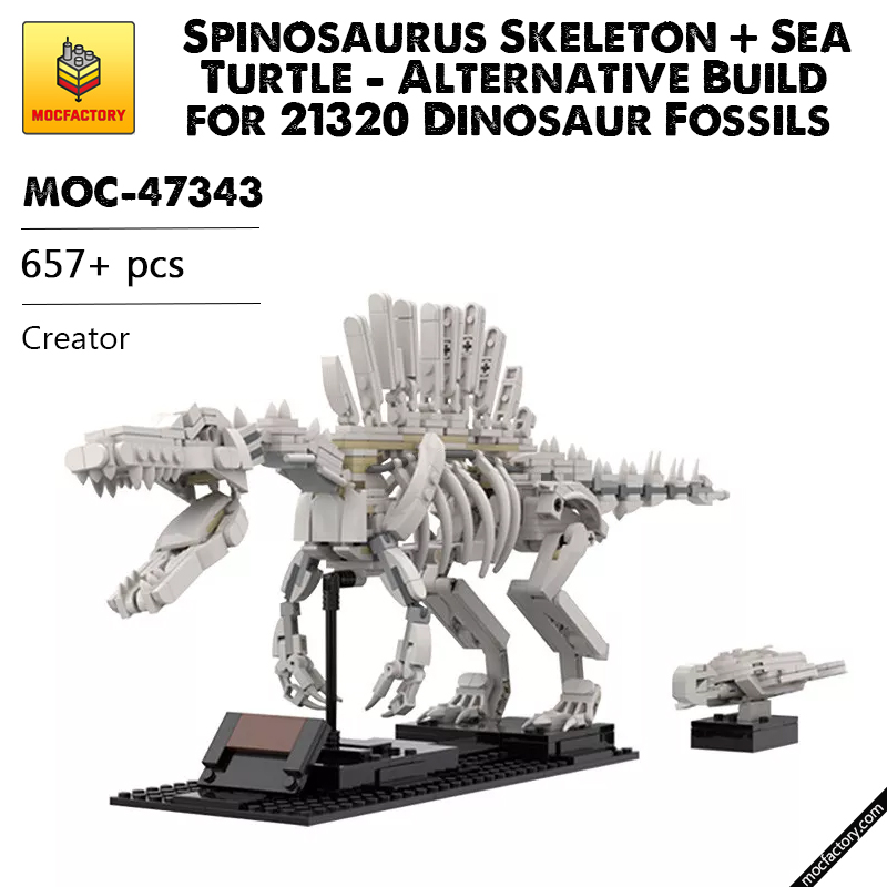 MOC 47343 Spinosaurus Skeleton Sea Turtle Alternative Build for 21320 Dinosaur Fossils Creator by S7evinDE MOC FACTORY - LEPIN Germany