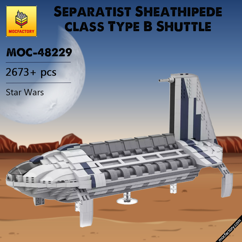 MOC 48229 Separatist Sheathipede class Type B Shuttle Star Wars by starwarsfan66 MOC FACTORY - LEPIN Germany