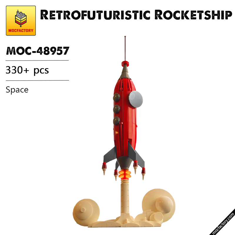 MOC 48957 Retrofuturistic Rocketship Space by TheCorollaGuy MOC FACTORY - LEPIN Germany