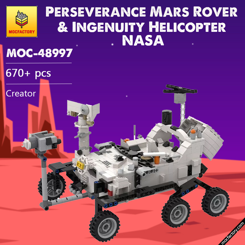 MOC 48997 Perseverance Mars Rover Ingenuity Helicopter NASA Creator by YCBricks MOC FACTORY 7 - LEPIN Germany