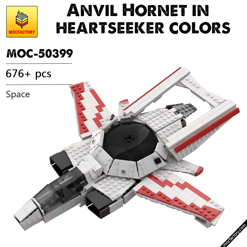MOC 50399 Anvil Hornet in heartseeker colors Space by osamadabinman MOC FACTORY - LEPIN Germany