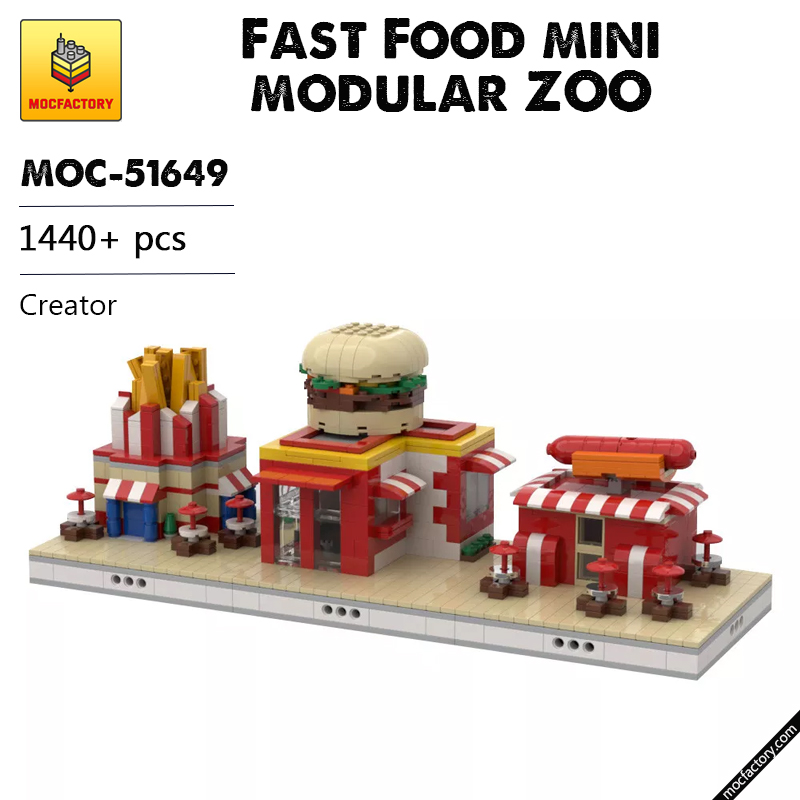 MOC 51649 Fast Food mini modular ZOO Creator by gabizon MOC FACTORY - LEPIN Germany