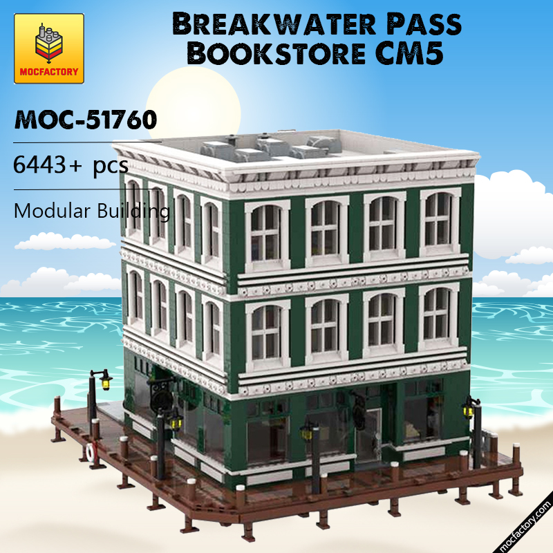 MOC 51760 Breakwater Pass Bookstore CM5 Modular Building by jepaz MOC FACTORY - LEPIN Germany