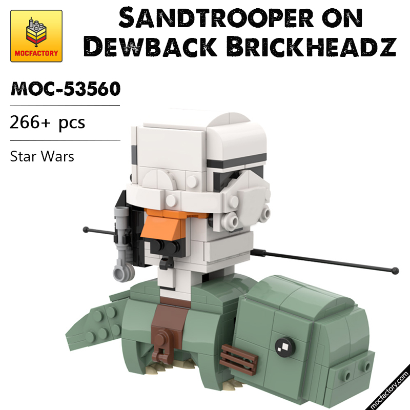 MOC 53560 Sandtrooper on Dewback Brickheadz Star Wars by FMbricks MOC FACTORY - LEPIN Germany