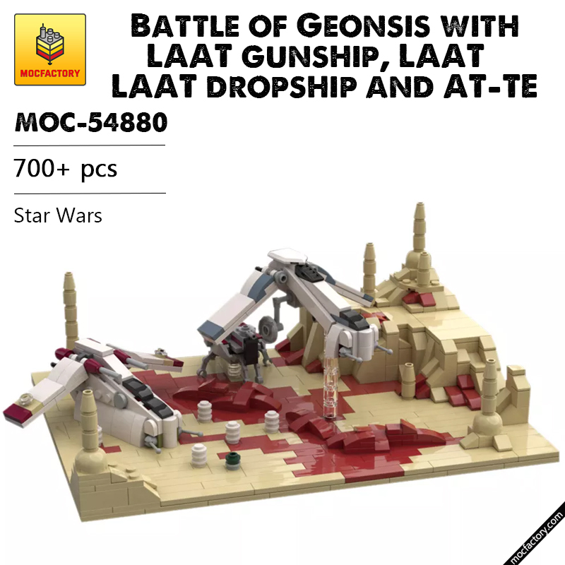 MOC 54880 Battle of Geonsis with LAAT gunship LAAT dropship and AT TE Star Wars by Red5 Leader MOC FACTORY - LEPIN Germany