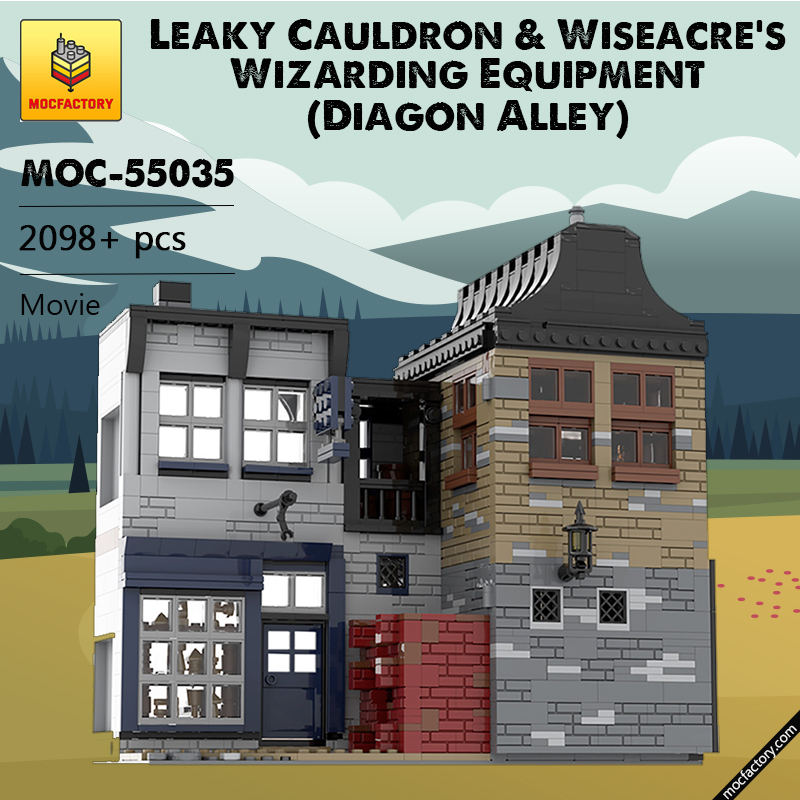 MOC 55035 Leaky Cauldron Wiseacres Wizarding Equipment Diagon Alley Movie by JL.Bricks MOC FACTORY - LEPIN Germany