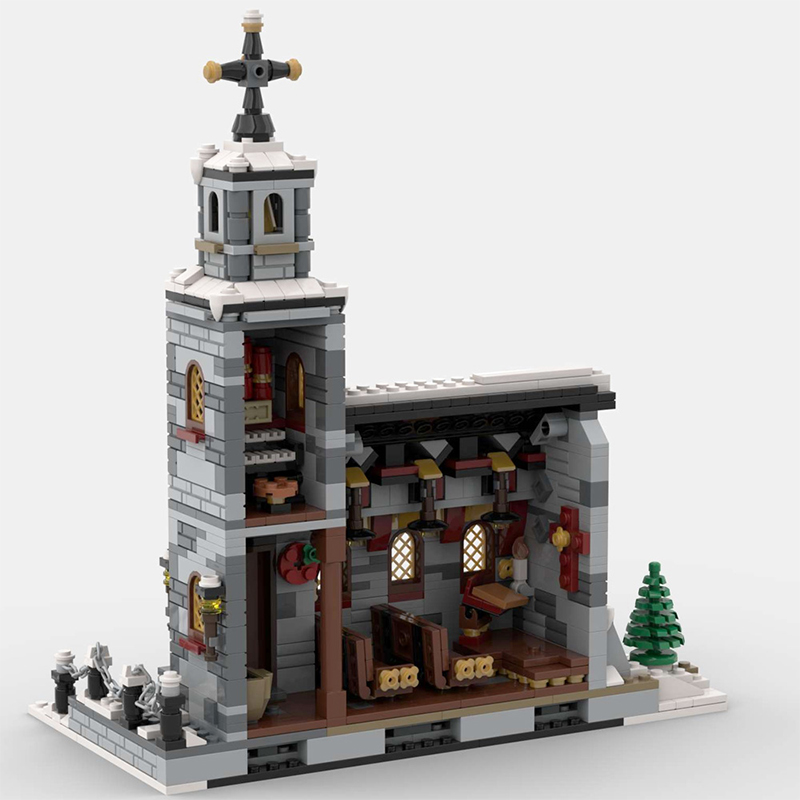 MOC 58208 Little Winter Church Modular Building by Little Thomas MOC FACTORY 4 - LEPIN Germany