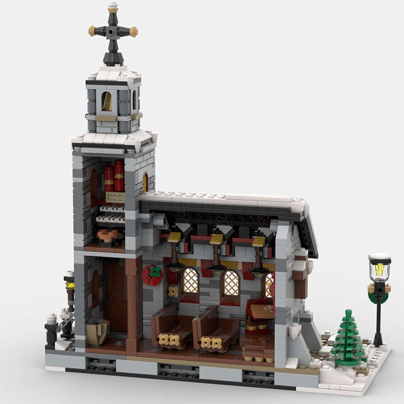 MOC 58208 Little Winter Church Modular Building by Little Thomas MOC FACTORY 5 - LEPIN Germany