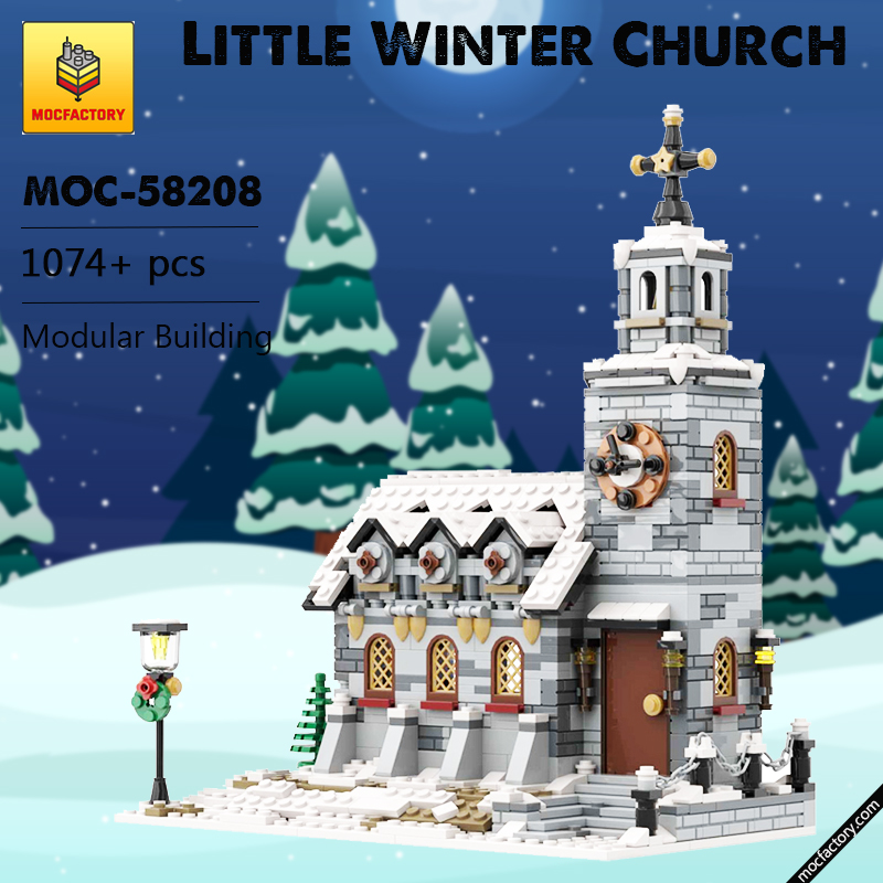MOC 58208 Little Winter Church Modular Building by Little Thomas MOC FACTORY - LEPIN Germany