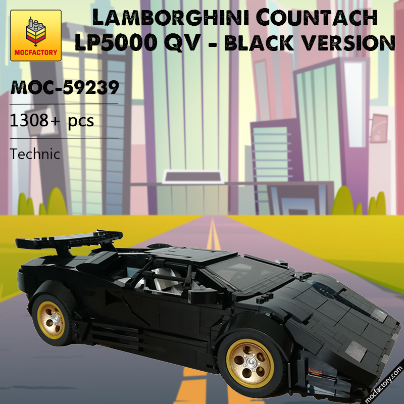 MOC 59239 Lamborghini Countach LP5000 QV Black version Technic by Rastacoco MOC FACTORY - LEPIN Germany