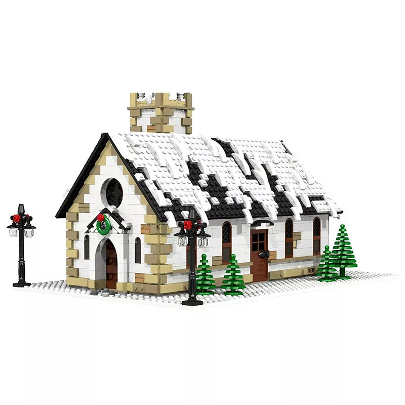 MOC 6195 Winter Village Church Modular Buildings by bricksandtiles MOC FACTORY 2 - LEPIN Germany