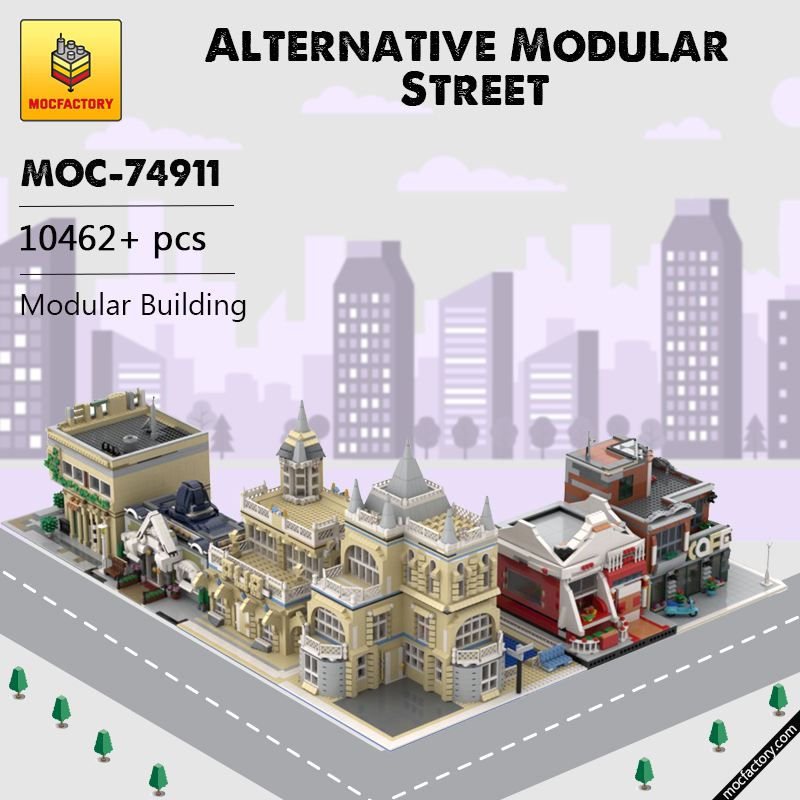 MOC 74911 Alternative Modular Street Modular Building by gabizon MOC FACTORY - LEPIN Germany