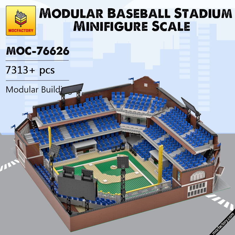 MOC 76626 Modular Baseball Stadium Minifigure Scale Modular Building by gabizon MOC FACTORY - LEPIN Germany
