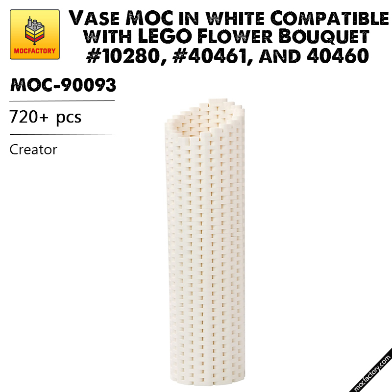 MOC 90093 Vase MOC in white Compatible with LEGO Flower Bouquet 10280 40461 and 40460 Creator MOC FACTORY - LEPIN Germany