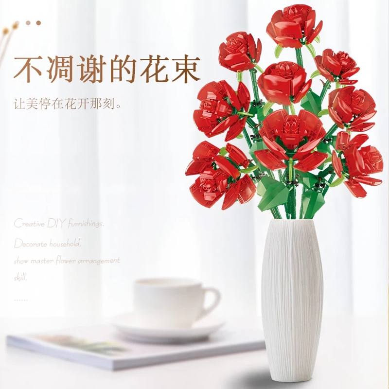 MOC FACTORY 10803 Rose Flower Bouquet Compatible 40460 v3 - LEPIN Germany