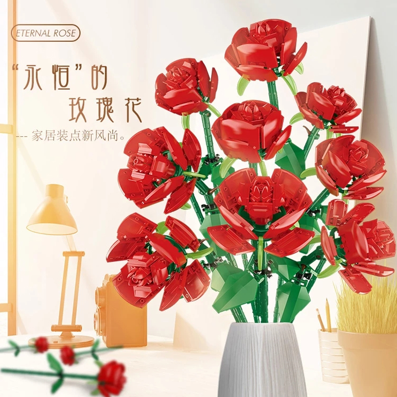 MOC FACTORY 10803 Rose Flower Bouquet Compatible 40460 v4 - LEPIN Germany