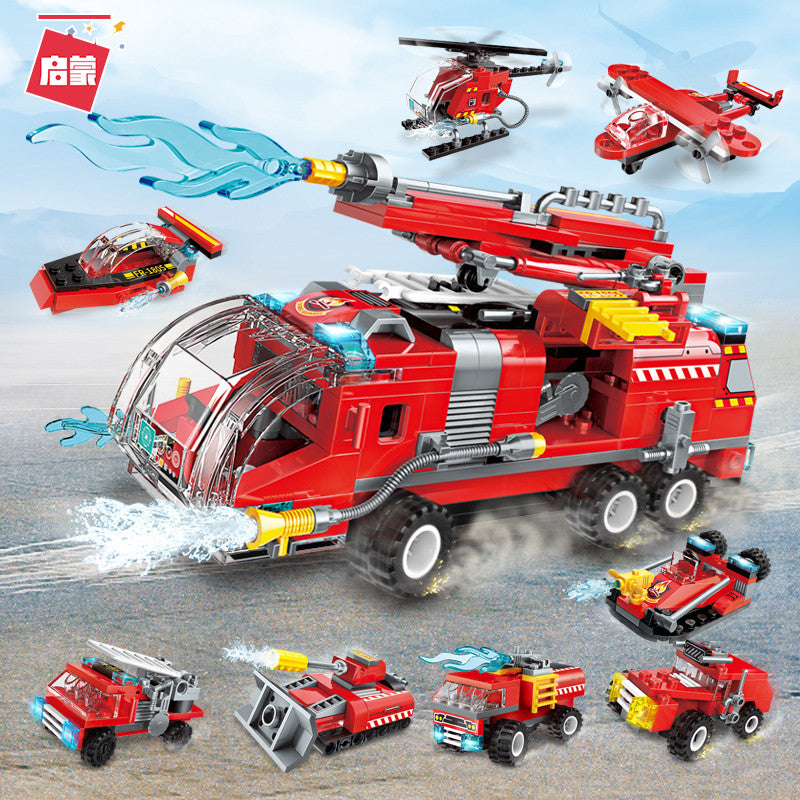 Qman 1805 Fire Truck 8 in 1 with 313 pieces 1 - LEPIN Germany
