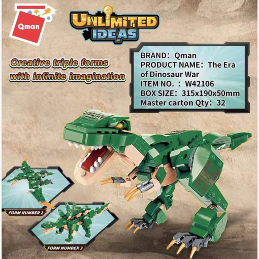 Qman W42106 The Era of Dinosaur War 3 in 1 with 287 pieces 1 - LEPIN Germany