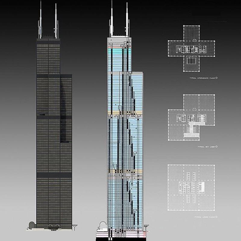 WANGE 5228 Willis Tower with 1241 pieces 2 - LEPIN Germany