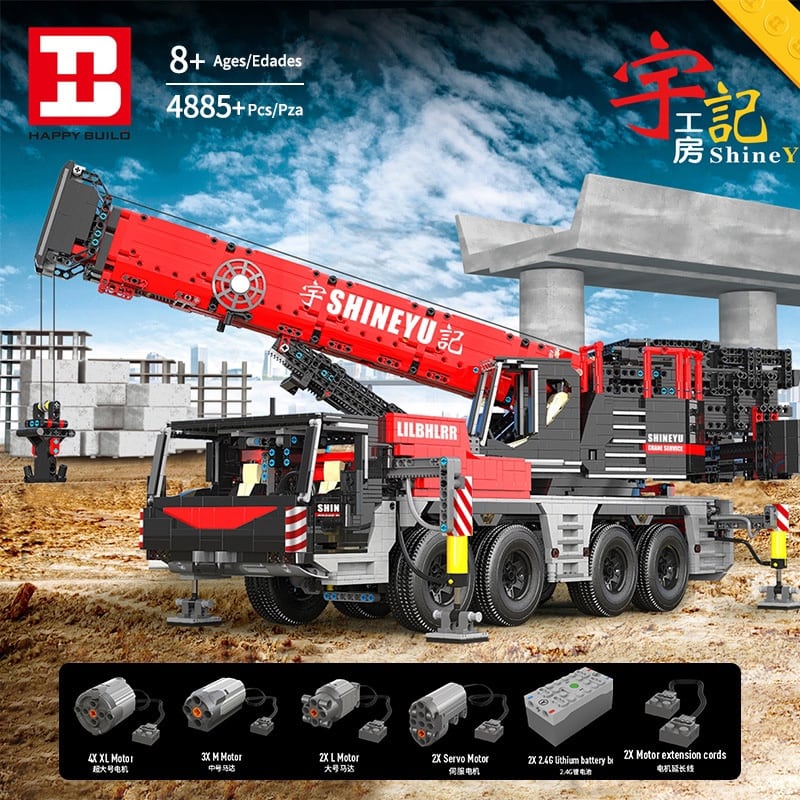 builo yc 22003 yuji workshop remote control big mobile crane heavy crane 117 3813 - LEPIN Germany