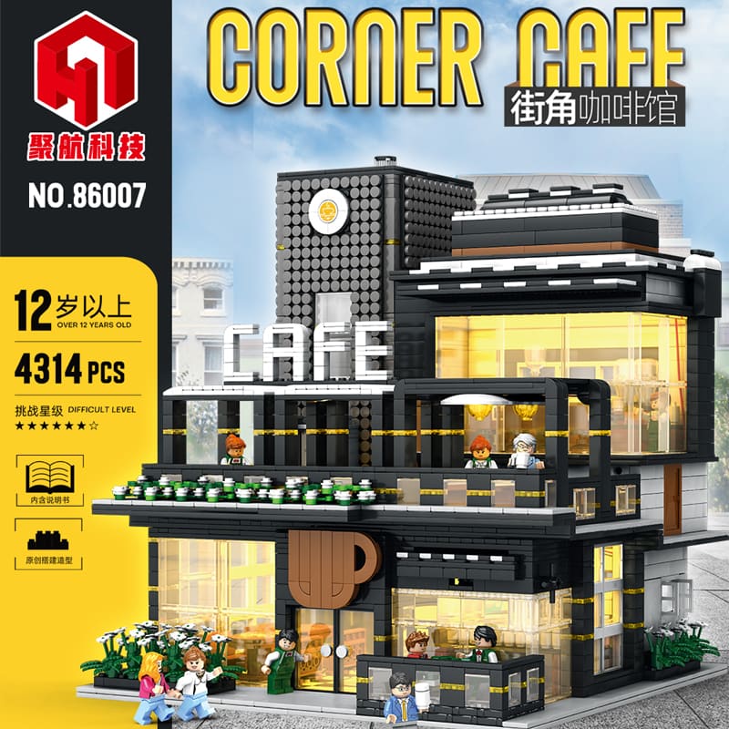 juhang 86007 corner cafe with light modular building 7764 - LEPIN Germany