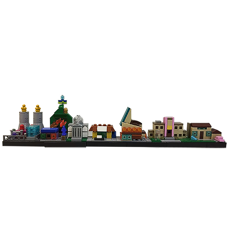 moc 18013 the simpsons spingfield skyline architecture with 369 pieces - LEPIN Germany