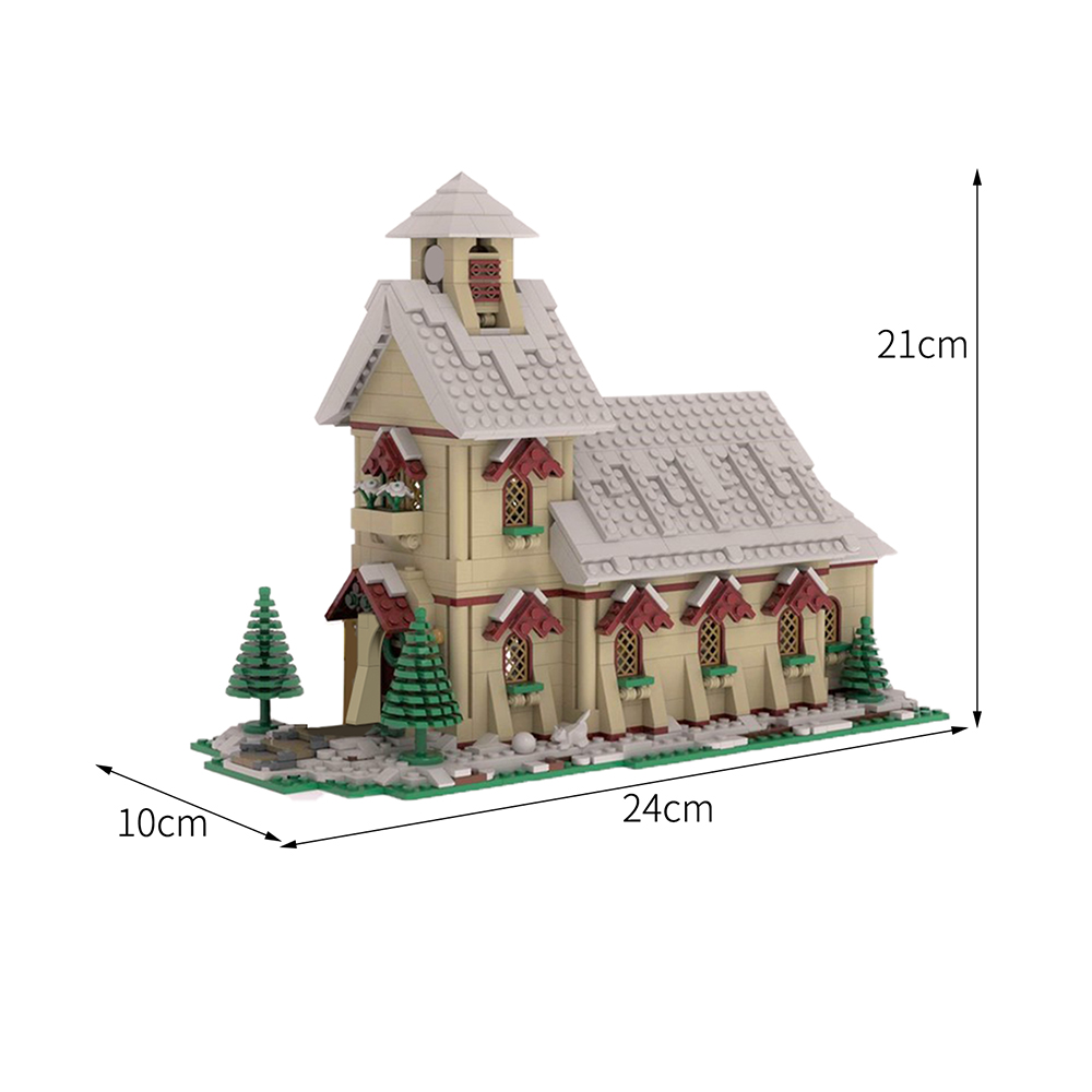 moc 31432 winter village wedding chapel with 1395 pieces 1 - LEPIN Germany