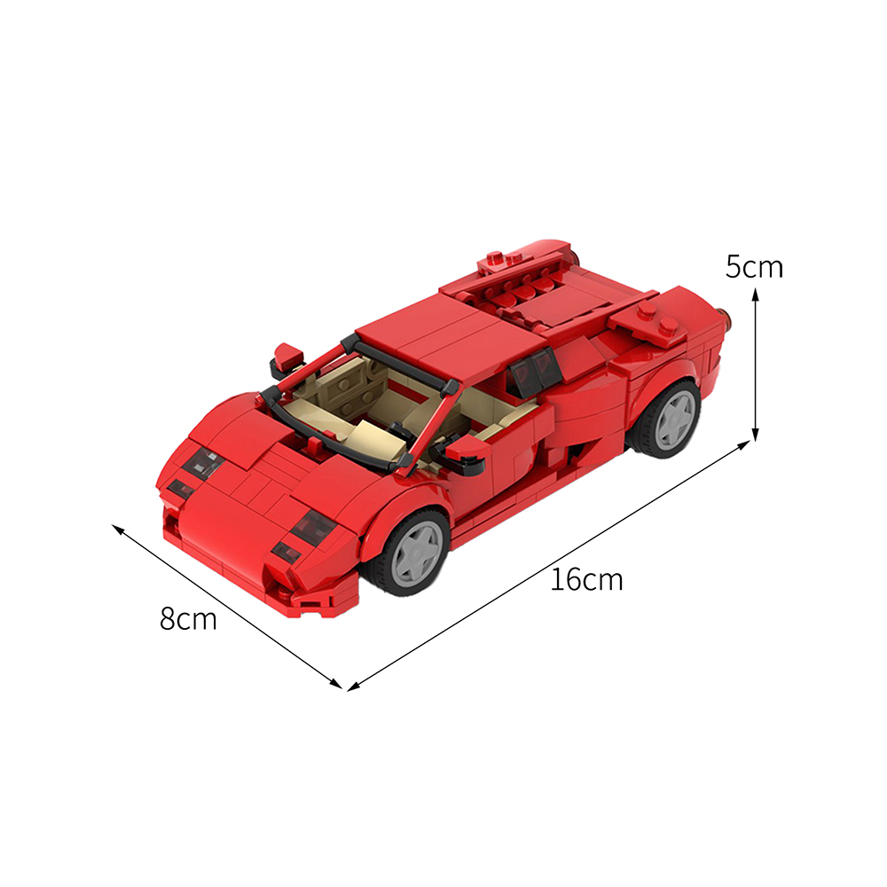 moc 53287 lamborghini diablo 6 0 red with 383 pieces 2 - LEPIN Germany