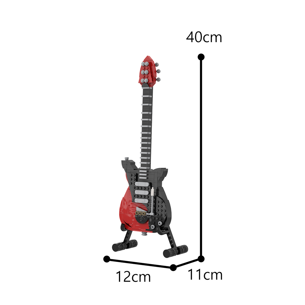 moc 62847 guitar red special display stand with 324 pieces 2 - LEPIN Germany