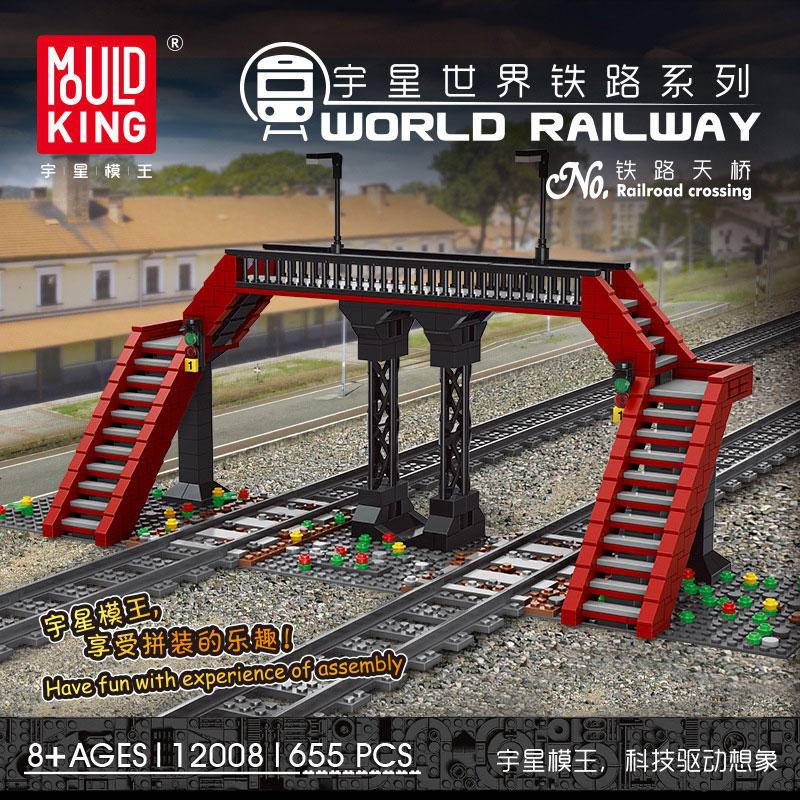 mouldking 12008 world railway railroad crossing with 655 pieces - LEPIN Germany